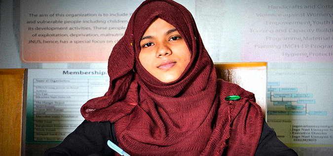 Rima Sultana Rimu, 19, is a Bangladeshi activist living in Cox’s Bazar. Photo: UN Women/Mahmudul Karim