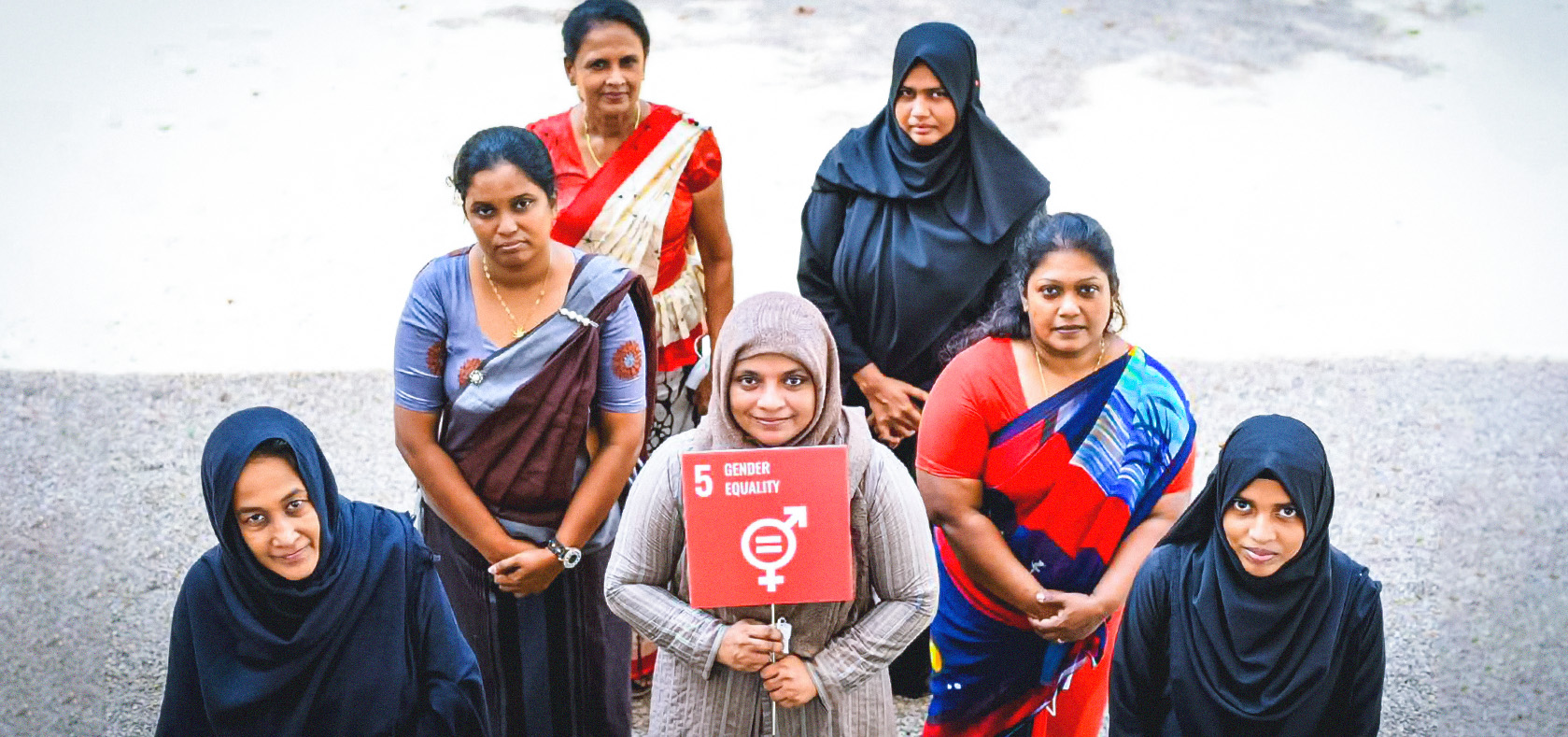 Posing for a group photo are Sri Lankan women community leaders who attended a training that was part of UN Women’s project on promoting women’s leadership in solid waste management. This photo was taken in Puttalam district in April 2021. Photo: UN Women Sri Lanka/Harin Katipearachchi