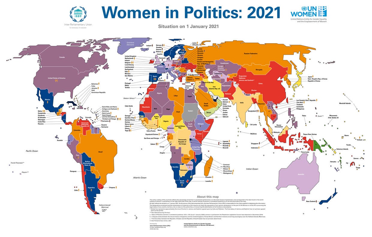 New data reveals the countries around the world where women have