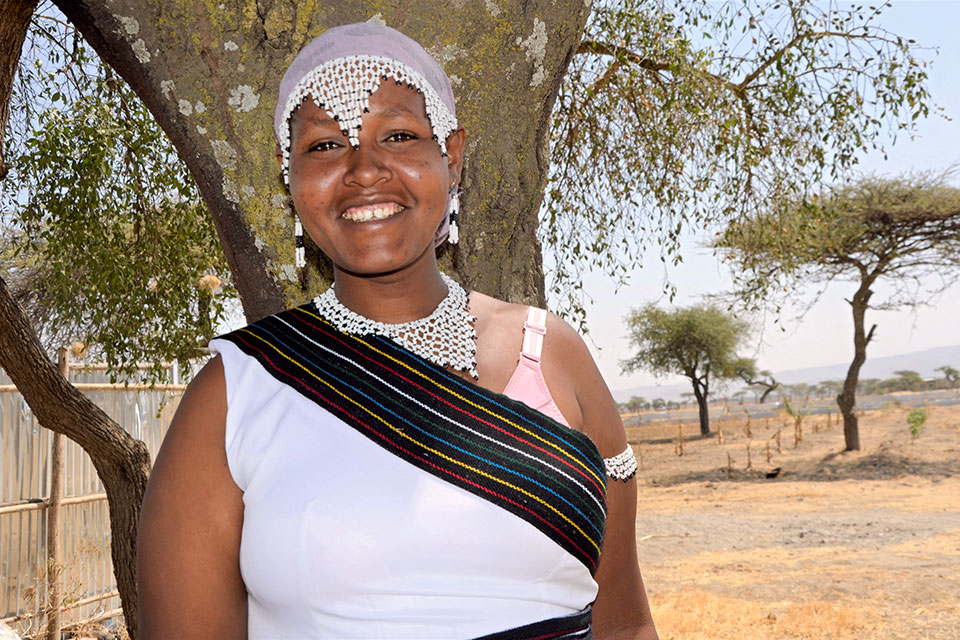 Kebele Burie, 35, leads the local a women-owned livestock compound, serves as secretary at the local savings and credit cooperative, and is appointed by her community to the role of haadha siinqee.- peace builder and advocate for women’s rights. Photo: UN Women/Fikerte Abebe