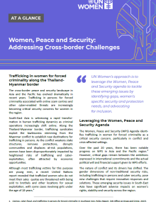 At a Glance: Women, Peace and Security: Addressing Cross-border Challenges
