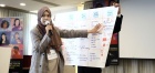 The participant, Fatin Jamjuree, is presenting the action plan on behalf of the group. Photo: UN Women/Kwanju Kim