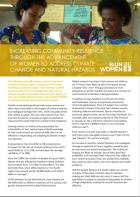 Increasing Community Resilience through the advancement of women to address climate change and natural hazards