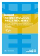 Gender-inclusive peace processes: Strengthening women’s meaningful participation through constituency building