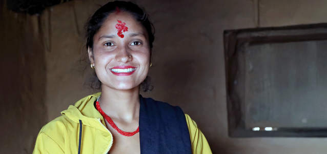 Picture 1: Laxmi Pariyar, a beneficiary of the Community Kitchen conducted in Rukum West. Photo: UN Women/Sangharsha Panta